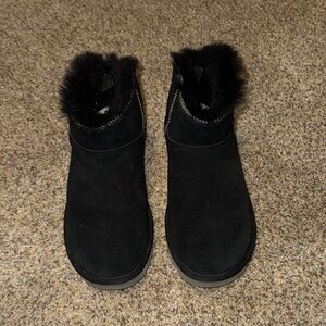 Ugg Black Fur-Trimmed Women's Boots
